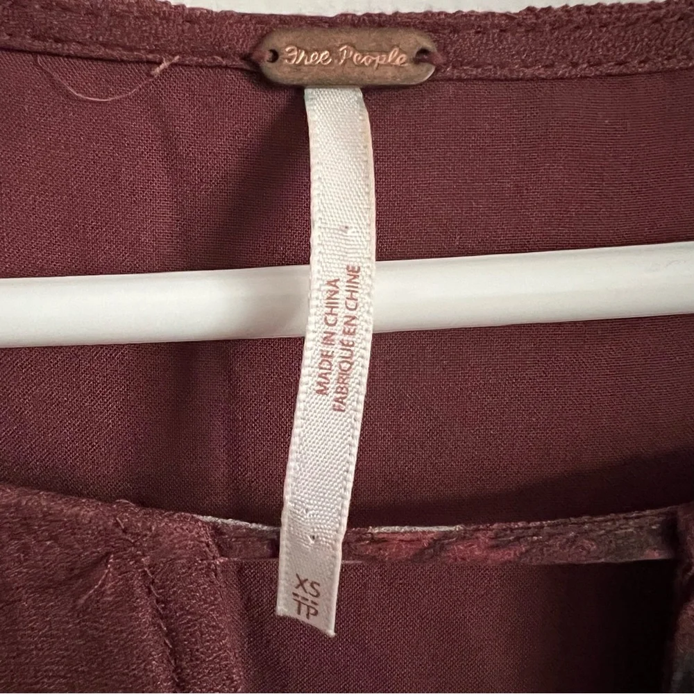 Free People Out of the Woods Maxi Dress in Scarlet Combo Size XS Bohemian Autumn - Picture 7 of 8